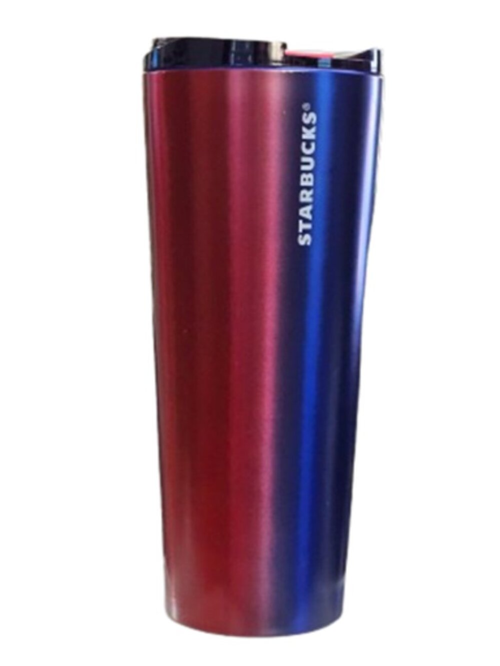 2022 Starbucks 16oz Stainless Steel Tumbler Red , Blue Ombre Vacuum Insulated